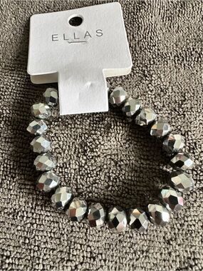 Ella Metallic Faceted Bead Stretch Bracelet